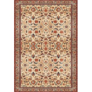 Tapete Tipo Persa Bege Floral