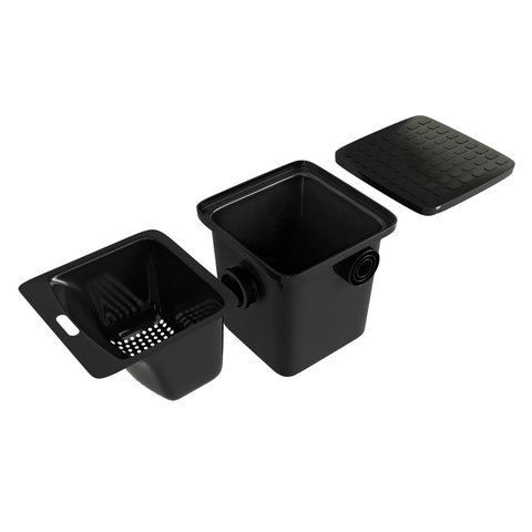 Caixa de Gordura Quadrada Preta - 20 Litros