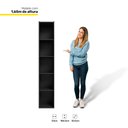 Ver imagem 3 de Estante Livreiro Organizador Multiuso Janaína 5 Nichos Preto - Desk Design