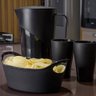 Kit 48 Cestos para Servir Batata Frita Porções Preto 21x9cm Restaurante Bar Lancheria Uz - 2