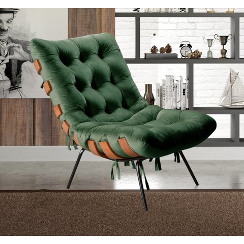 Poltrona Base Fixa para Sala de Estar Costela