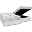 Ver imagem 1 de Cama Box Baú Casal: Colchão Espuma Luckspuma D23 Roland Garros Pro + Base CRC Courano White(138x188)