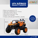 Ver imagem 5 de Quadriciclo Elétrico Infantil 2 Assentos Controle -Importway - Laranja