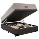Ver imagem 3 de Cama Baú Casal Sintético + Colchão Casal Ortobom Airtech Molas Springpocket (65x138x188) Marrom