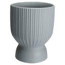 Ver imagem 1 de Cachepô Vaso Decorativo Planta Redondo Home&co Cerâmica 18x14x14cm Cinza