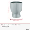 Ver imagem 2 de Cachepô de Cerâmica Cinza 18x14x14cm Vaso Plantas Jardim Sala Suculenta Flores