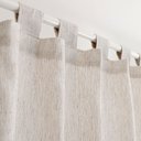 Ver imagem 1 de Cortina de Cozinha Bege 2,00 X 1,20m com Alça Linho Artesanal Translúcido Rústico sem Forro