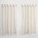 Ver imagem 5 de Cortina de Cozinha Bege 2,00 X 1,20m com Alça Linho Artesanal Translúcido Rústico sem Forro