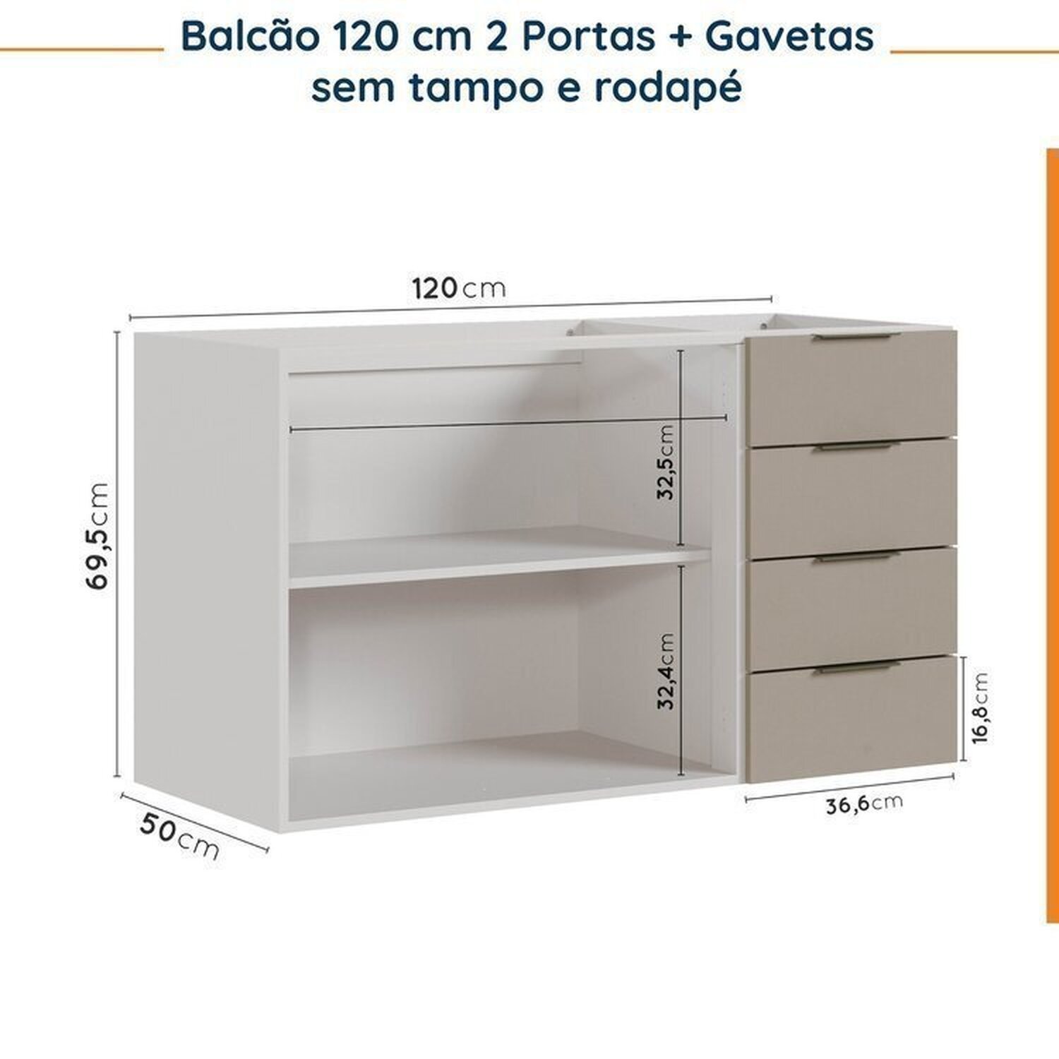 Cozinha Modulada 5 Peças sem Tampo sem Rodapé Ipanema CabeCasa MadeiraMadeira - 16