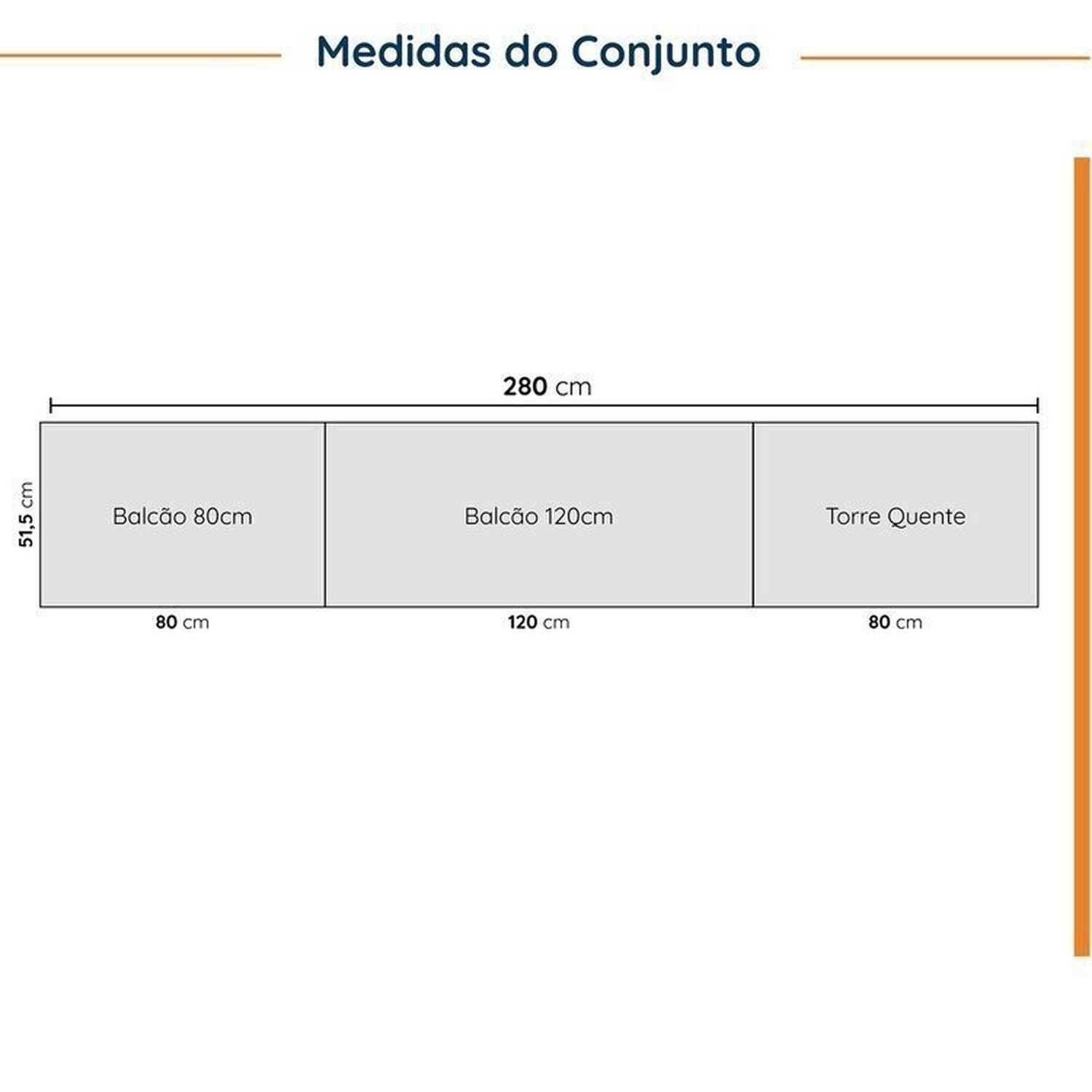 Cozinha Modulada 5 Peças sem Tampo sem Rodapé Ipanema CabeCasa MadeiraMadeira - 2