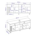 Ver imagem 2 de Rack Bancada Jurerê 1.5 para Sala de Tv até 65 Polegadas Nogueira Off White Matte Colibri