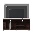 Ver imagem 4 de Rack Bancada Jurerê 1.5 para Sala de Tv até 65 Polegadas Nogueira Off White Matte Colibri