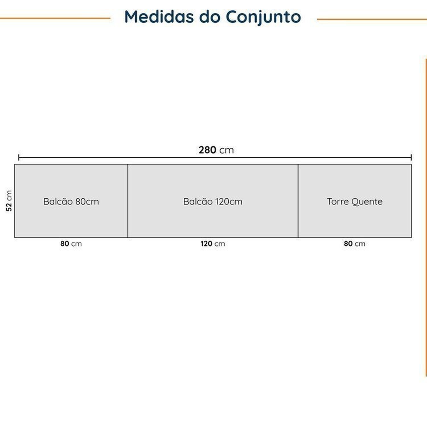 Cozinha Modulada 5 Peças com Tampo com Rodapé Ipanema CabeCasa MadeiraMadeira - 2