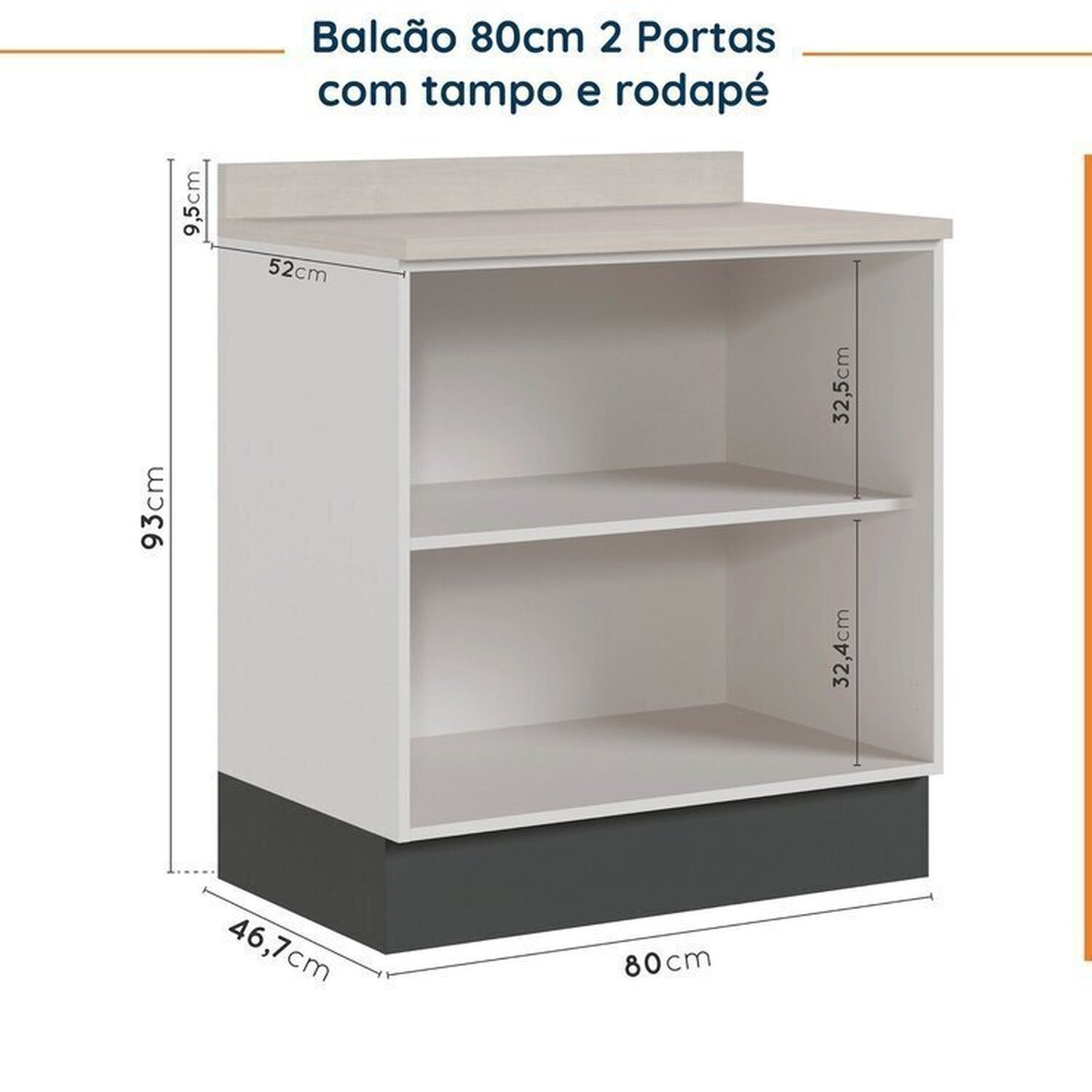 Cozinha Modulada 5 Peças com Tampo com Rodapé Ipanema CabeCasa MadeiraMadeira - 16