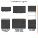 Ver imagem 4 de Cozinha Modulada 5 Peças com Tampo com Rodapé Ipanema CabeCasa MadeiraOriginals Cinza/Grafite Trama