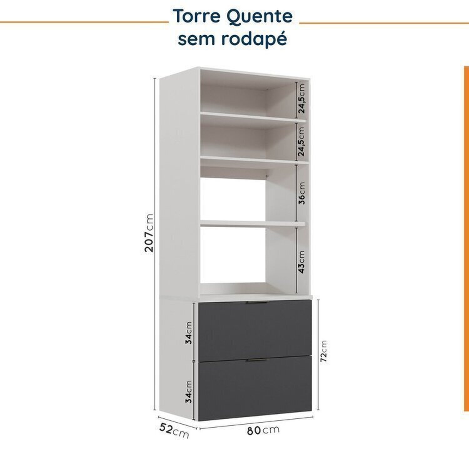 Cozinha Modulada 5 Peças sem Tampo sem Rodapé Ipanema CabeCasa MadeiraMadeira - 18