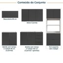 Ver imagem 3 de Cozinha Modulada 5 Peças sem Tampo sem Rodapé Ipanema CabeCasa MadeiraOriginals Cinza/Grafite Trama
