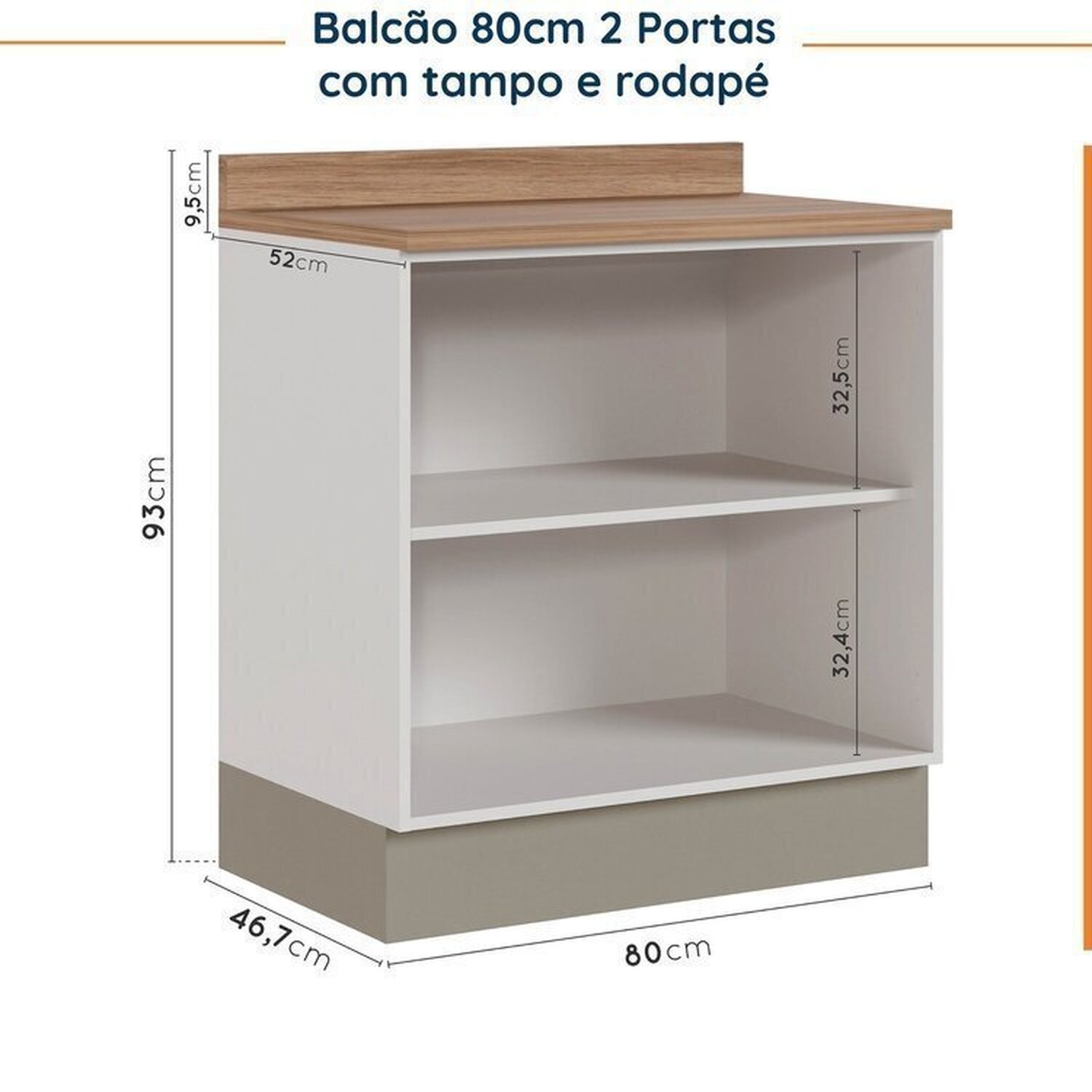 Cozinha Modulada 5 Peças com Tampo com Rodapé Ipanema CabeCasa MadeiraMadeira - 15