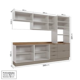 Cozinha Modulada 5 Peças com Tampo com Rodapé Ipanema CabeCasa MadeiraMadeira - 4