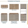Cozinha Modulada 5 Peças com Tampo com Rodapé Ipanema CabeCasa MadeiraOriginals - 3