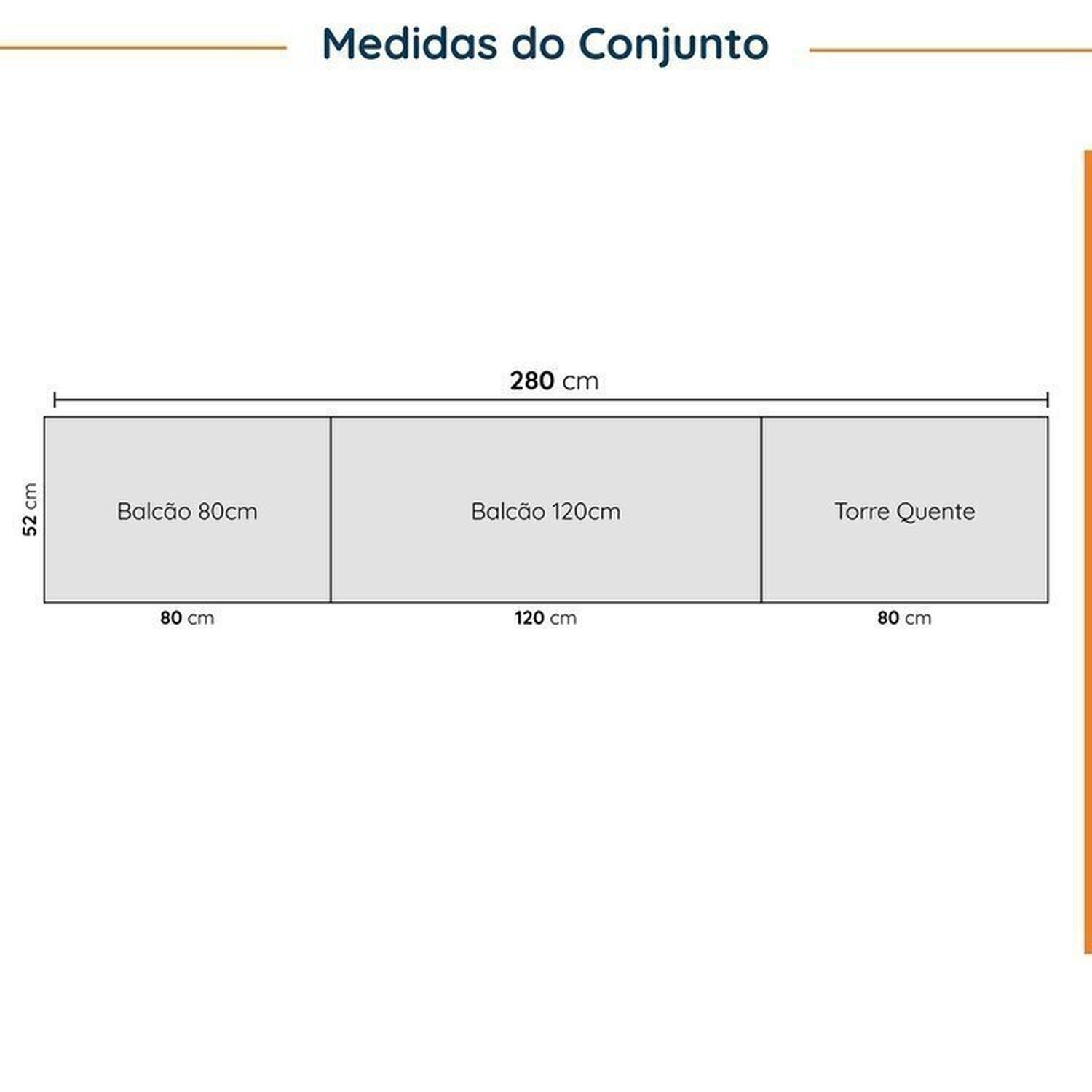 Cozinha Modulada 5 Peças com Tampo com Rodapé Ipanema CabeCasa MadeiraMadeira - 2