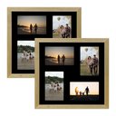 Ver imagem 1 de Kit 2 Quadros Porta Retrato Foto 10x15 Paspatur Preto 30x30