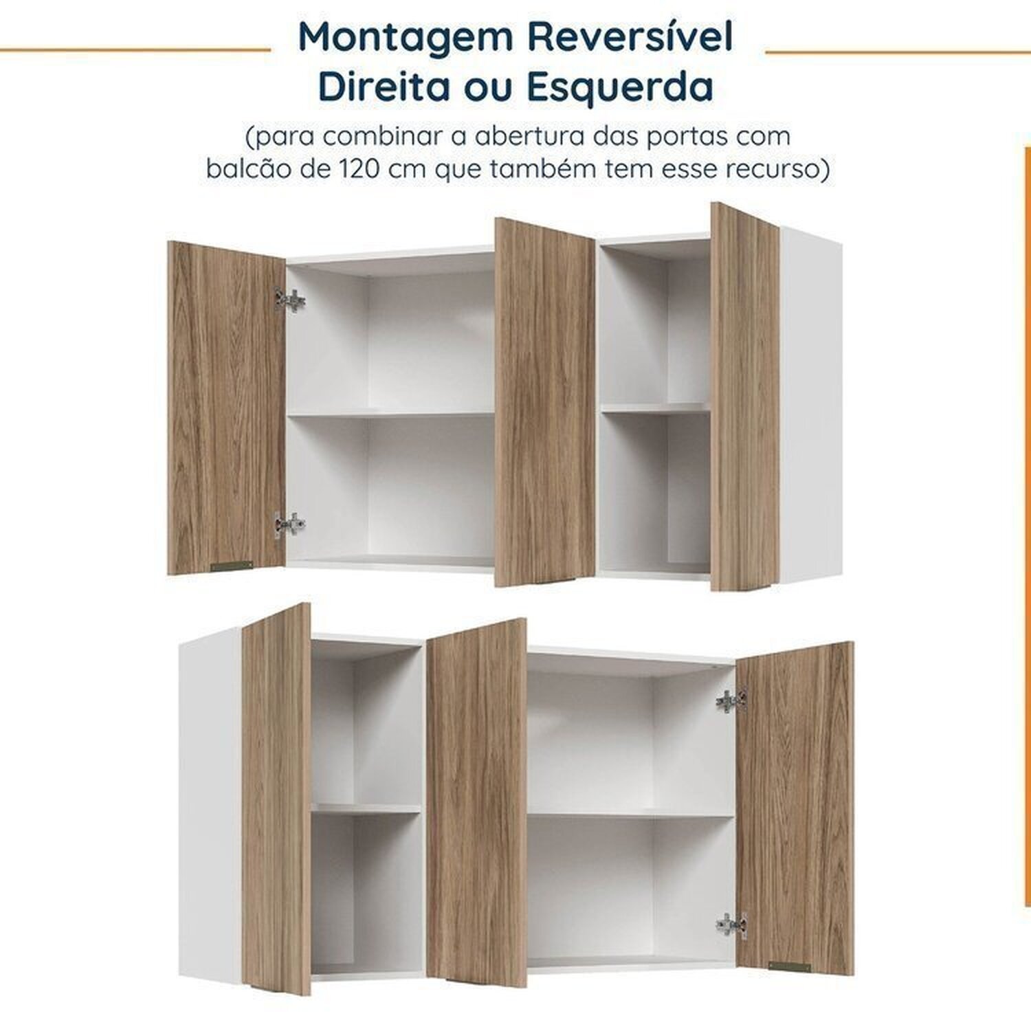 Cozinha Modulada 5 Peças sem Tampo sem Rodapé Ipanema CabeCasa MadeiraMadeira - 13