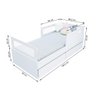Cama Solteiro Mdf Branco com 02 Gavetas Grades e Cabeceira Telinha Anatômica Mobilistore - 4