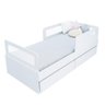 Cama Solteiro Mdf Branco com 02 Gavetas Grades e Cabeceira Telinha Anatômica Mobilistore - 3