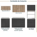 Ver imagem 3 de Cozinha Modulada 5 Peças com Tampo com Rodapé Ipanema CabeCasa MadeiraOriginals Marrom/Grafite Trama