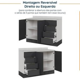 Cozinha Modulada 5 Peças com Tampo com Rodapé Ipanema CabeCasa MadeiraMadeira - 17