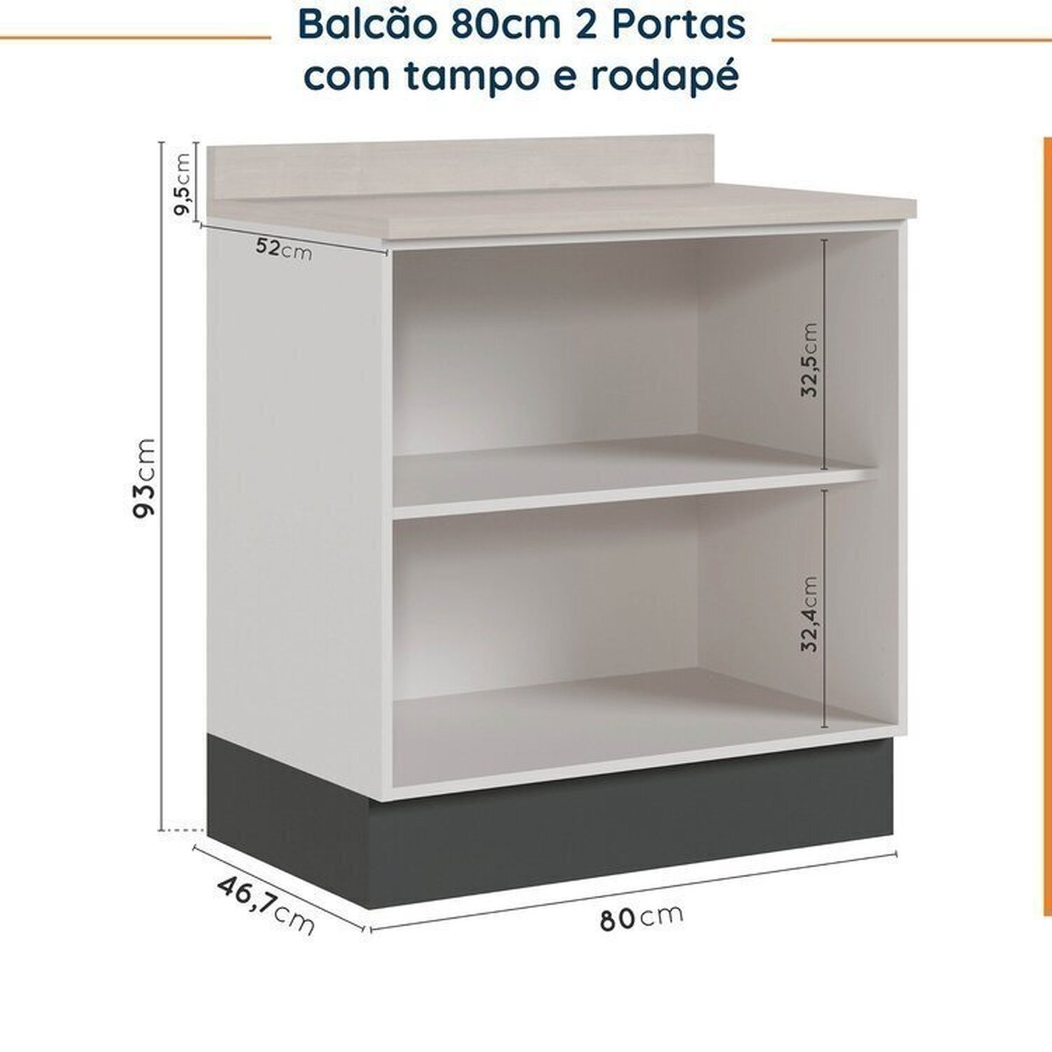 Cozinha Modulada 5 Peças com Tampo com Rodapé Ipanema CabeCasa MadeiraMadeira - 15