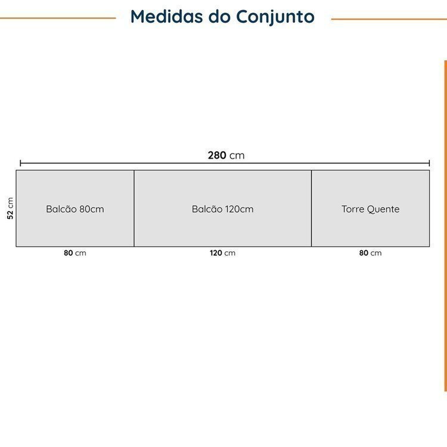 Cozinha Modulada 5 Peças com Tampo com Rodapé Ipanema CabeCasa MadeiraMadeira - 2