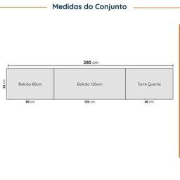 Cozinha Modulada 5 Peças com Tampo com Rodapé Ipanema CabeCasa MadeiraMadeira - 2
