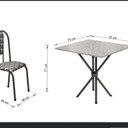 Ver imagem 3 de Conjunto Mesa Tubular com 4 Cadeiras Berlim Prata/Matelado/Branco Preto Ocre