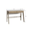 Ver imagem 3 de Escrivaninha Mesa Escritório Primazzia 2 Gavetas 104cm Carvalho Mel e Off White Marrom