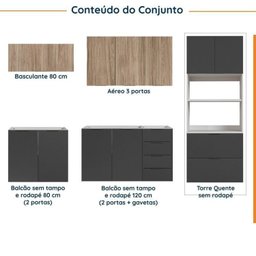 Cozinha Modulada 5 Peças sem Tampo sem Rodapé Ipanema CabeCasa MadeiraMadeira - 3