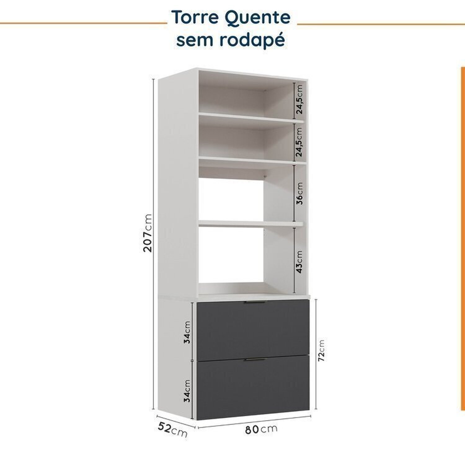 Cozinha Modulada 5 Peças sem Tampo sem Rodapé Ipanema CabeCasa MadeiraMadeira - 18