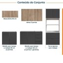 Ver imagem 3 de Cozinha Modulada 5 Peças sem Tampo sem Rodapé Ipanema CabeCasa MadeiraOriginals Marrom/Grafite Trama