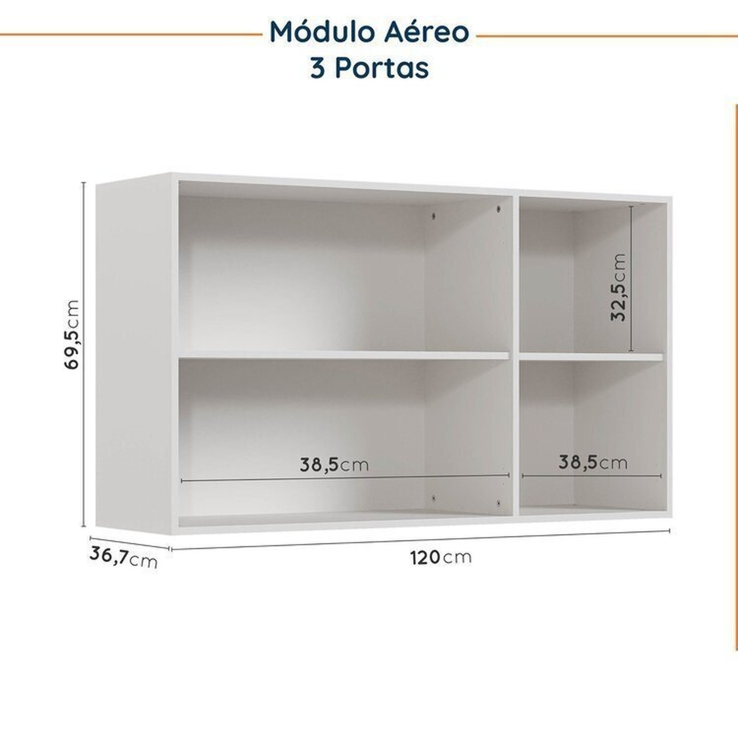 Cozinha Modulada 5 Peças sem Tampo sem Rodapé Ipanema CabeCasa MadeiraMadeira - 12