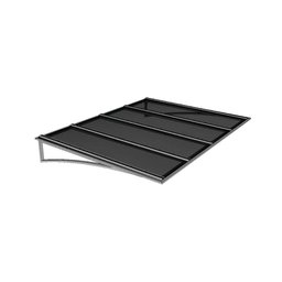Toldo Fixo Policarbonato Alveolar Fume - 2,00m X 1,00m - Estrutura Branca - 2