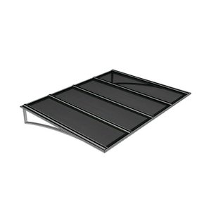 Toldo Fixo Policarbonato Alveolar Fume - 2,00m X 1,00m - Estrutura Branca