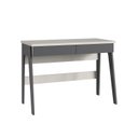 Ver imagem 2 de Escrivaninha Mesa Escritório Primazzia 2 Gavetas 104cm Grafite e Off White Cinza
