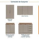 Ver imagem 3 de Cozinha Planejada 4 Peças com Tampo com Rodapé 2 Aéreos e 2 Balcões Ipanema CabeCasa MadeiraOriginals Marrom/Fendi Trama
