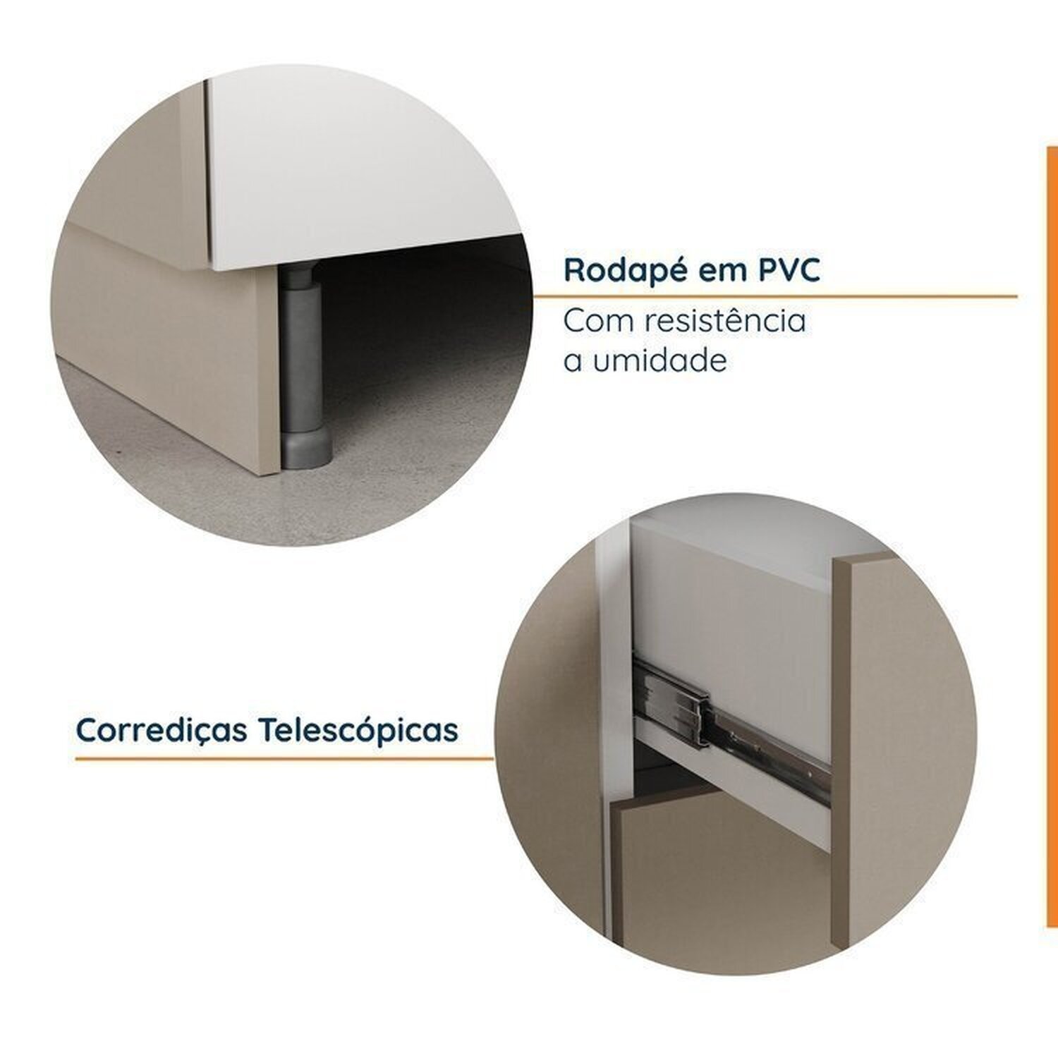 Cozinha Modulada 4 Peças com Tampo com Rodapé 2 Aéreos e 2 Balcões Ipanema CabeCasa MadeiraMadeira - 7