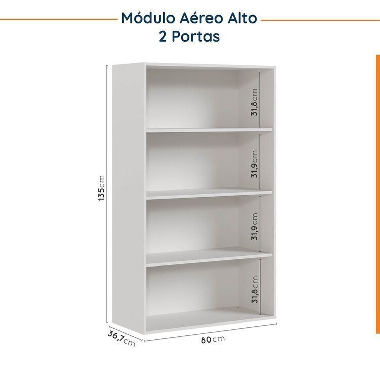 Cozinha Modulada 4 Peças com Tampo com Rodapé 2 Aéreos e 2 Balcões Ipanema CabeCasa MadeiraMadeira - 11