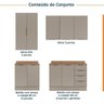 Cozinha Modulada 4 Peças com Tampo com Rodapé 2 Aéreos e 2 Balcões Ipanema CabeCasa MadeiraOriginals - 3