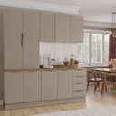 Ver imagem 1 de Cozinha Modulada 4 Peças com Tampo com Rodapé 2 Aéreos e 2 Balcões Ipanema CabeCasa MadeiraOriginals