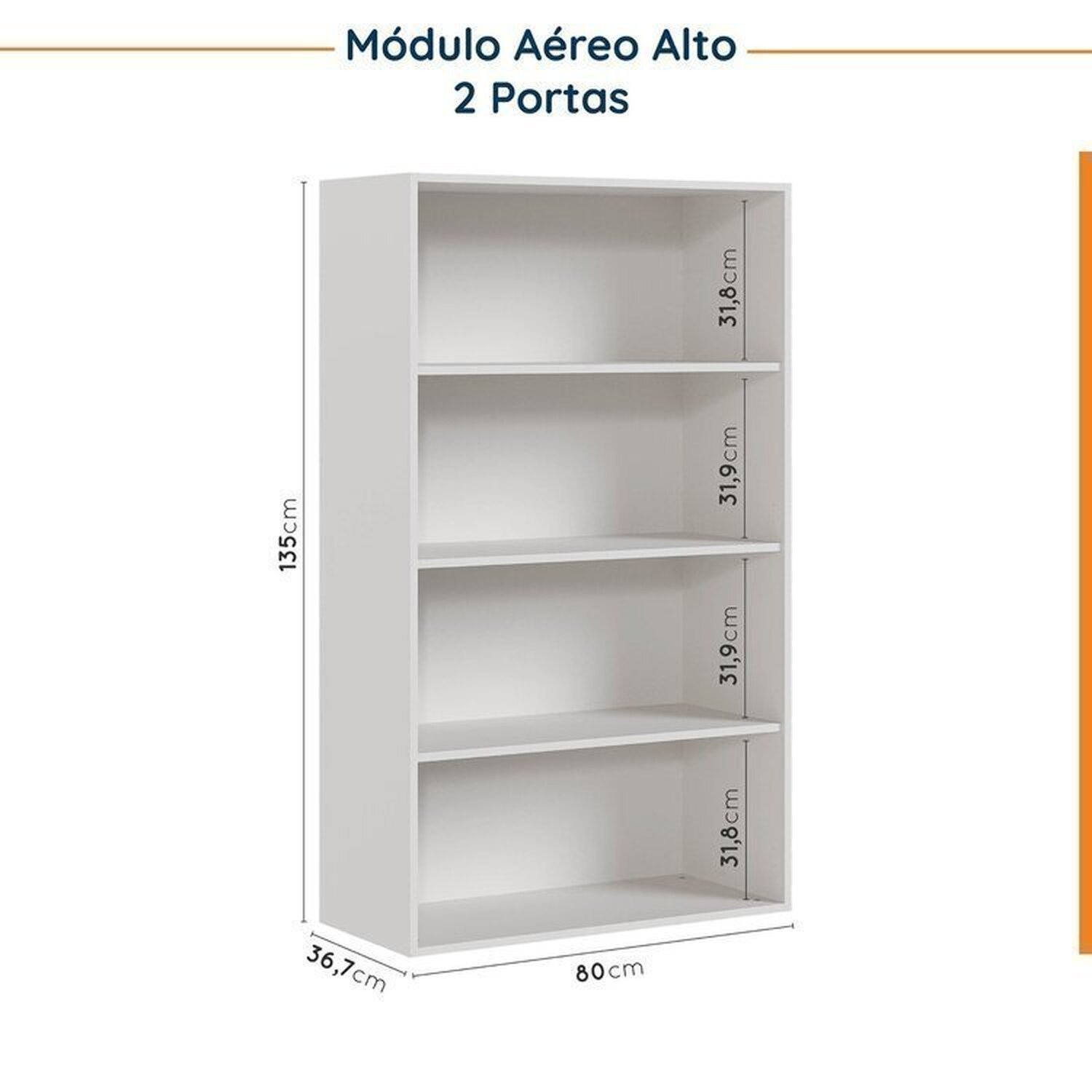 Cozinha Modulada 4 Peças sem Tampo sem Rodapé 2 Aéreos e 2 Balcões Ipanema CabeCasa MadeiraMadeira - 11