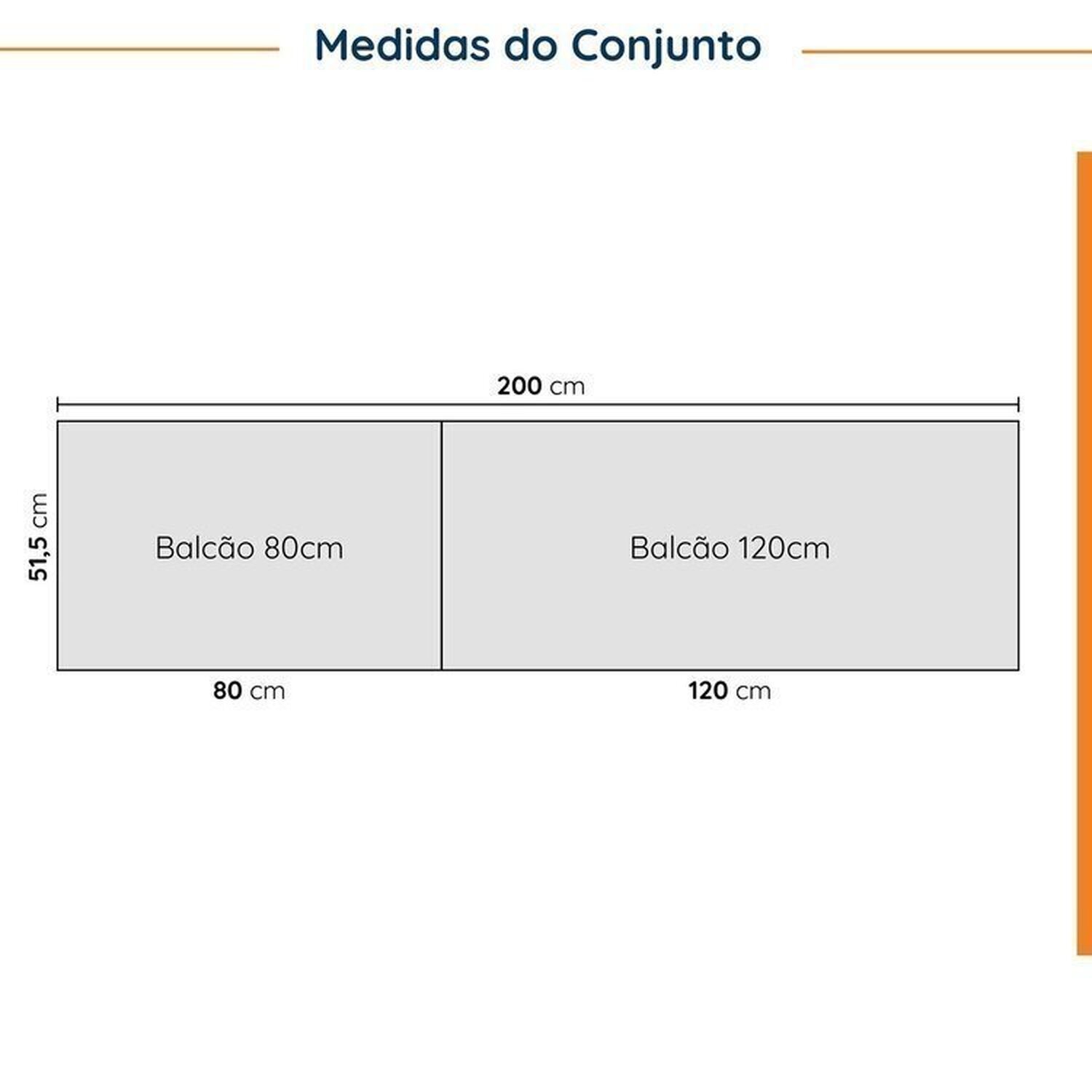 Cozinha Modulada 4 Peças sem Tampo sem Rodapé 2 Aéreos e 2 Balcões Ipanema CabeCasa MadeiraMadeira - 2